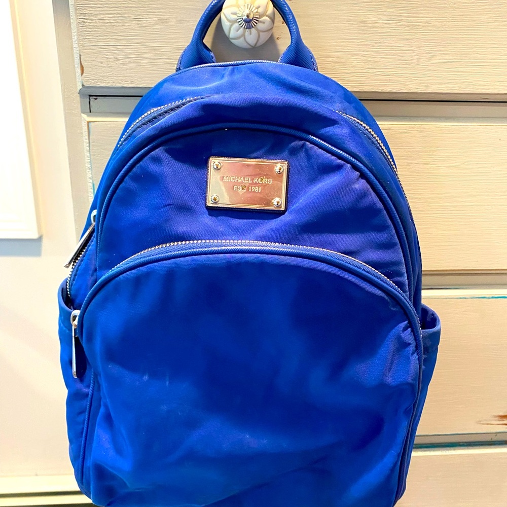 Micheal Kors royal blue mini backpack!!